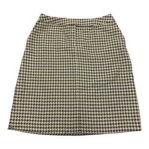 Denim 24/7 Plus Size Beige Black Houndstooth Skirt 14W